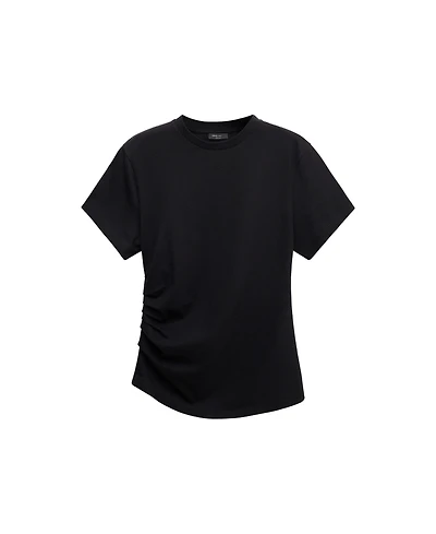 Mango Women's Selection Crewneck Short-Sleeve Ruched T-Shirt