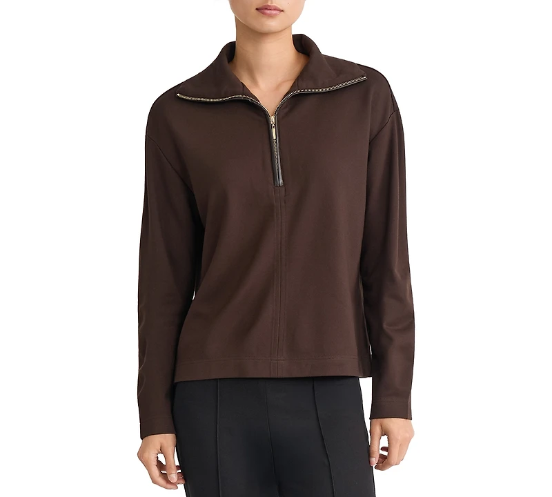 Jones New York Women's Long-Sleeve Zip-Front Pull-On Top