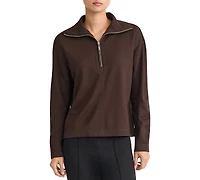 Jones New York Women's Long-Sleeve Zip-Front Pull-On Top