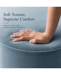 Maison Boucle Round Swivel Ottoman,360-Degree Rotating Accent Seat for Living Room or Office