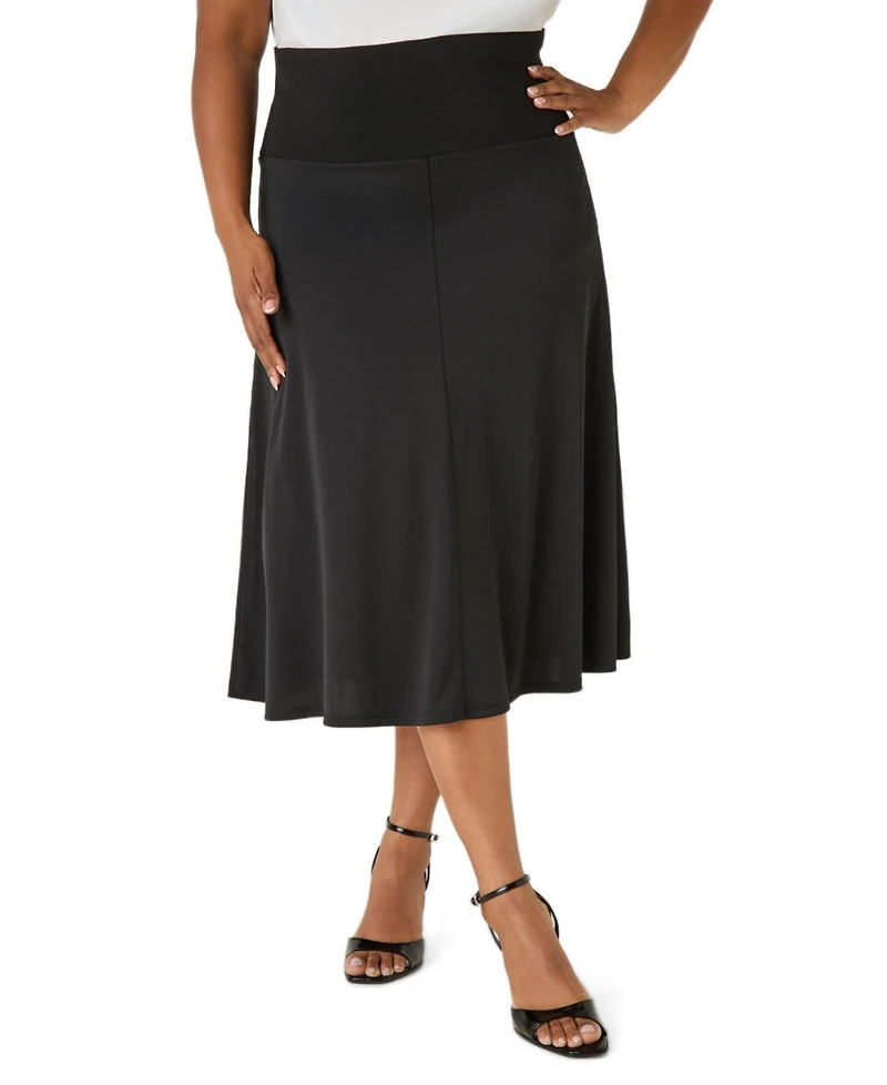 Ashley Stewart Plus A Line Midi Knit Skirt