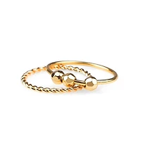 Mint & Lily Gold-Tone Fidget Beaded Stacking Rings, 2-Piece Set