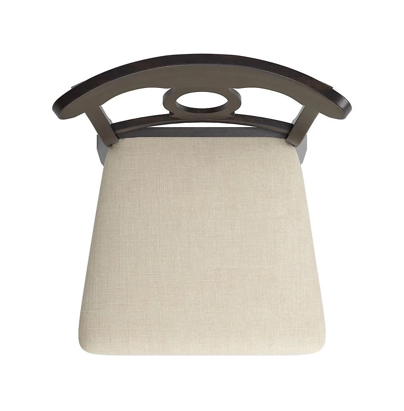 iNSPIRE Q Lea Oval Swivel Counter Stool with Linen Seat