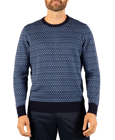 Tailorbyrd Men's Fair Isle Regular Fit Crewneck Sweater