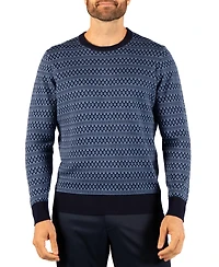 Tailorbyrd Men's Fair Isle Regular Fit Crewneck Sweater