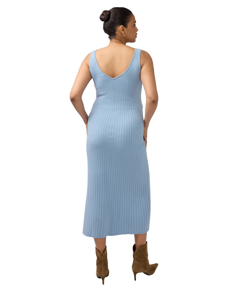 Ingrid + Isabel Maternity Nursing Ribbed Midi Dress