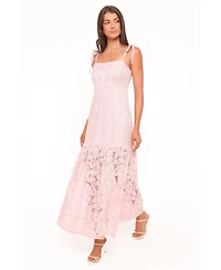 Petal and Pup Women's Nicolette Lace Floral Square Neck Maxi Dress