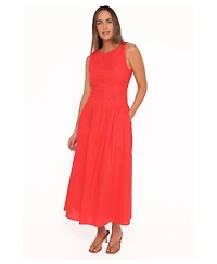 Petal and Pup Women's Evie Drop-Waist Boat-Neckline A-Line Dress