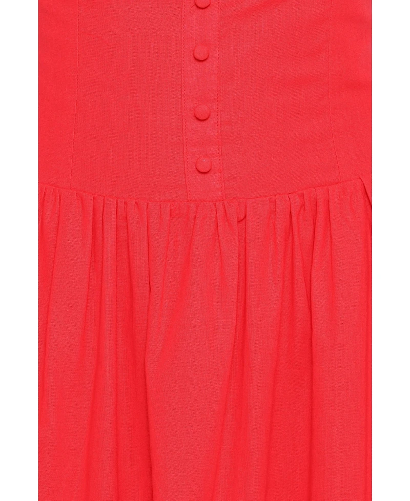 Petal and Pup Women's Evie Drop-Waist Boat-Neckline A-Line Dress