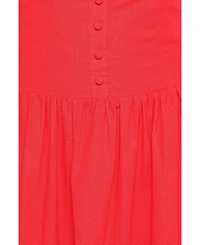 Petal and Pup Women's Evie Drop-Waist Boat-Neckline A-Line Dress