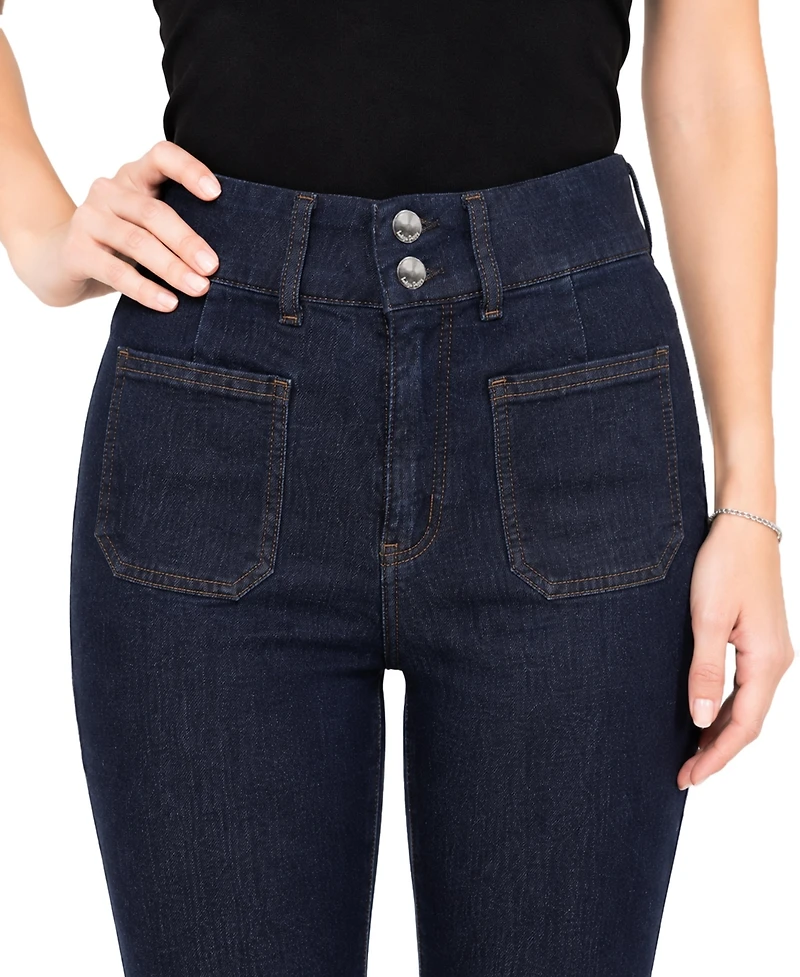 Indigo Poppy Women's Tummy-Control High-Rise Bootcut Jeans
