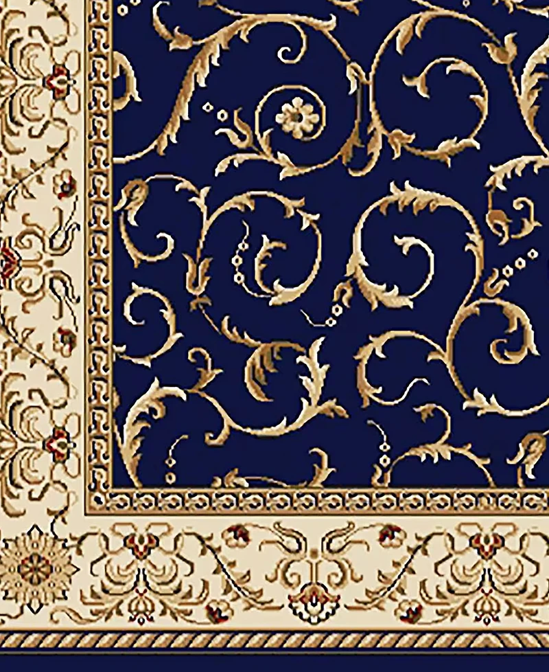 Closeout! Km Home 1599/1551/Navy Pesaro Blue 5'5" x 7'7" Area Rug