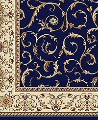 Closeout! Km Home 1599/1551/Navy Pesaro Blue 5'5" x 7'7" Area Rug
