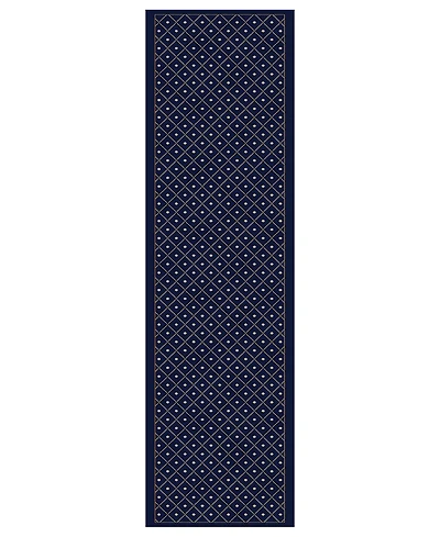Closeout! Km Home 782/1314/Navy Pesaro Blue 2'2" x 7'7" Runner Rug