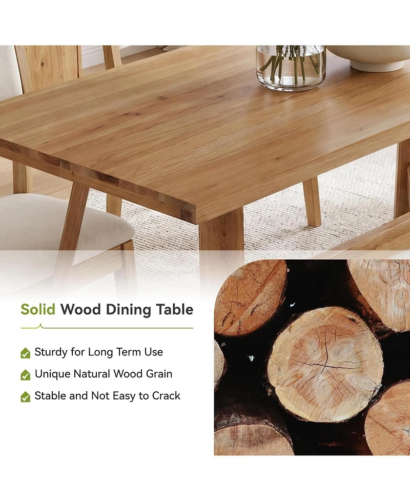Tribesigns Dining Table,Farmhouse Brown Dinner Tables