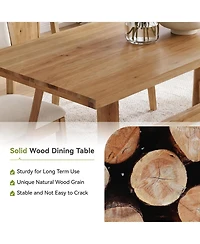 Tribesigns Dining Table,Farmhouse Brown Dinner Tables