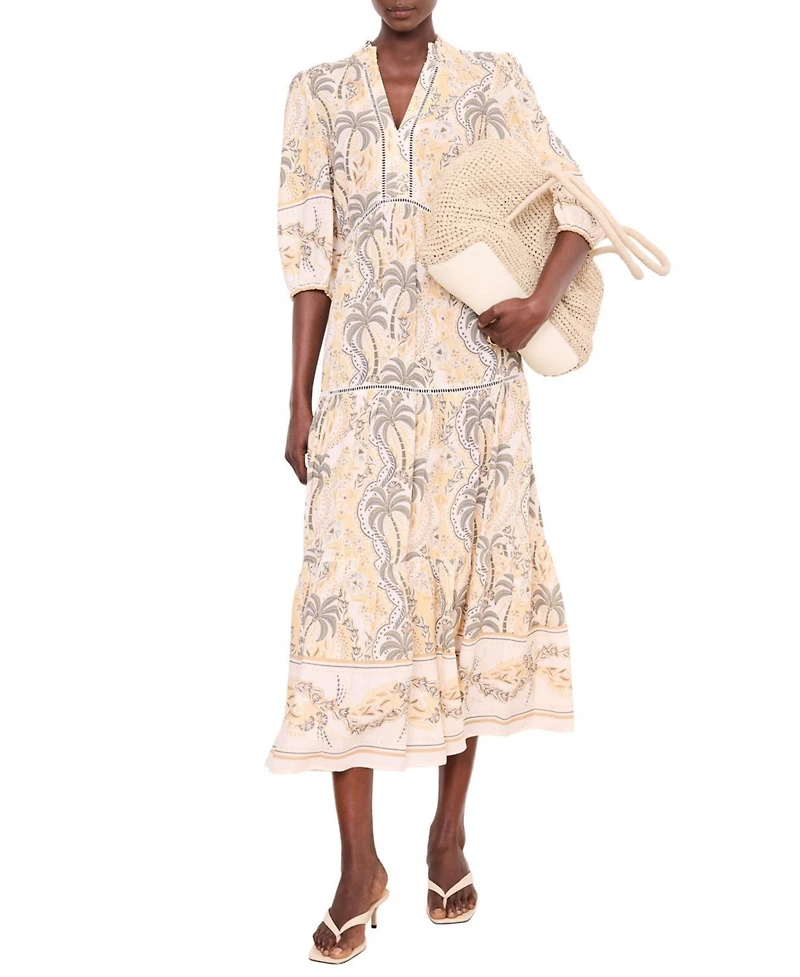 Mint Velvet Women's Palm Print Maxi Dress