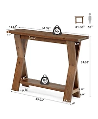 Tribesigns Farmhouse Solid Wood Console Table, Narrow Entryway Table