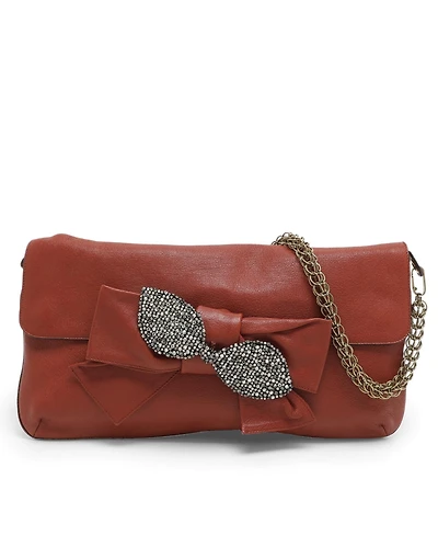 Pre-Owned Chloe Women's Crystal-Embellished Bow Leather Shoulder Bag