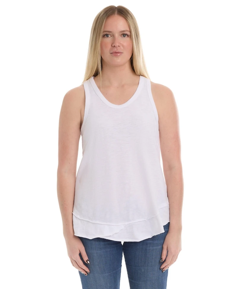 Wilt Women's Shrunken Mock Hem Shirttail Tank