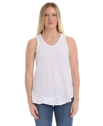 Wilt Women's Shrunken Mock Hem Shirttail Tank