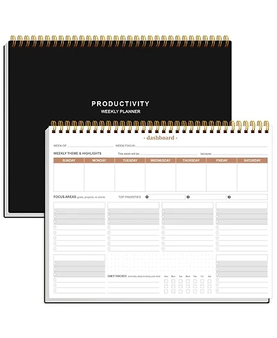 Danrong Weekly Productivity Planner Undated 6 Focus Areas Task Tracker Desk Notepad