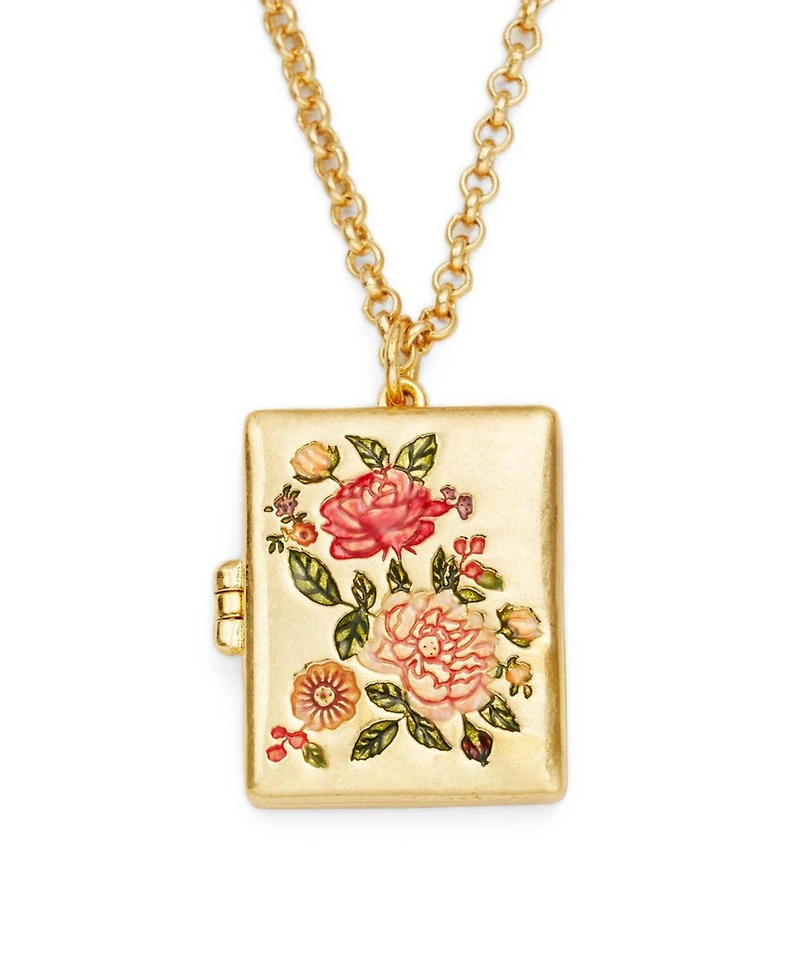 Fable England Eve Floral Locket in Gold