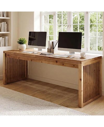 Tribesigns Executive Desk,Executive Office Desk with Shelves, Business Furniture Workstation