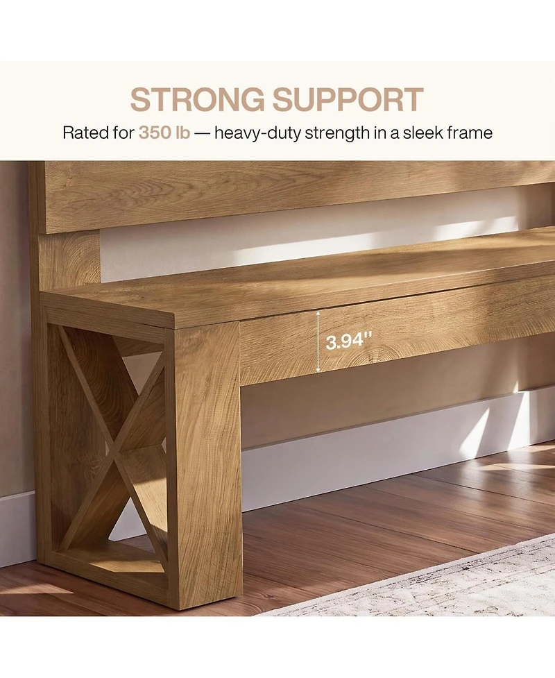 Tribesigns Solid Wood Entryway Bench, Modern End of Bed Bench