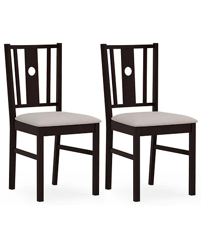 Gouun Slatted-Back Dining Chairs with a Wide Seat