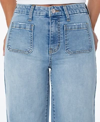 Celebrity Pink Juniors' High-Rise Wide-Leg Patch-Pocket Jeans