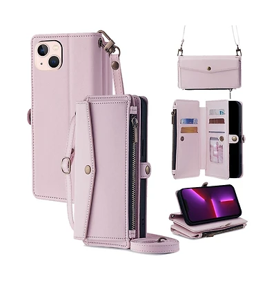 Artudatech Card Holder Crossbody With Removable Wrist Strap Wallet Case For iPhone 12-17