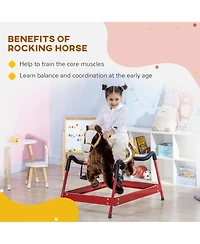 Glintex Spring Rocking Horse with Neighing Sounds, Bouncing Ride-On Toy, Holds 132 lbs, Ages 5-12