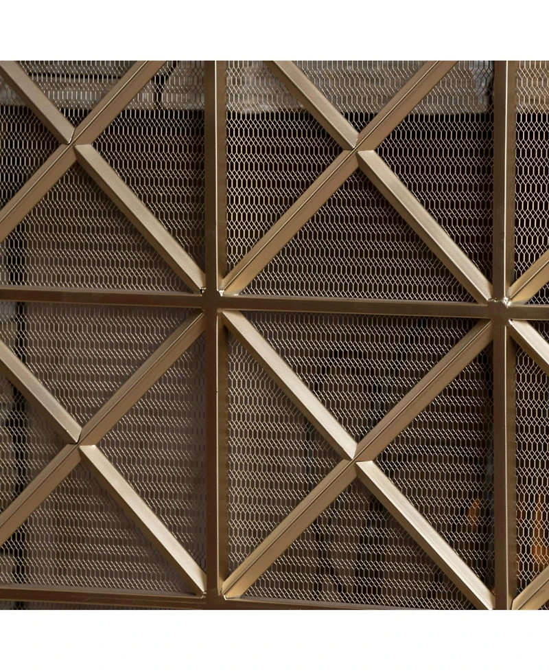 sumyeg Decorative Fireplace Screen with Iron Frame Protective Mesh and Classic Design