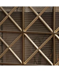 sumyeg Decorative Fireplace Screen with Iron Frame Protective Mesh and Classic Design