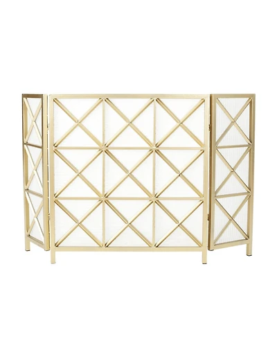 sumyeg Decorative Fireplace Screen with Iron Frame Protective Mesh and Classic Design
