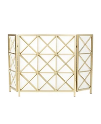 sumyeg Decorative Fireplace Screen with Iron Frame Protective Mesh and Classic Design