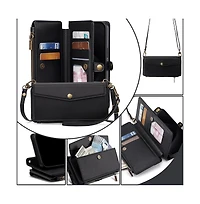 Artudatech Crossbody Card Holder Wallet Case for Apple iPhone 12-17