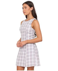 Petal and Pup Women's Circe Plaid A-Line Boat Neck Mini Dress