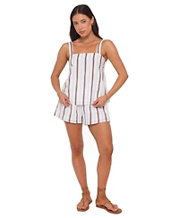 Petal and Pup Women's Sallie Square Neckline Pull-On Top Shorts, 2-Piece Set