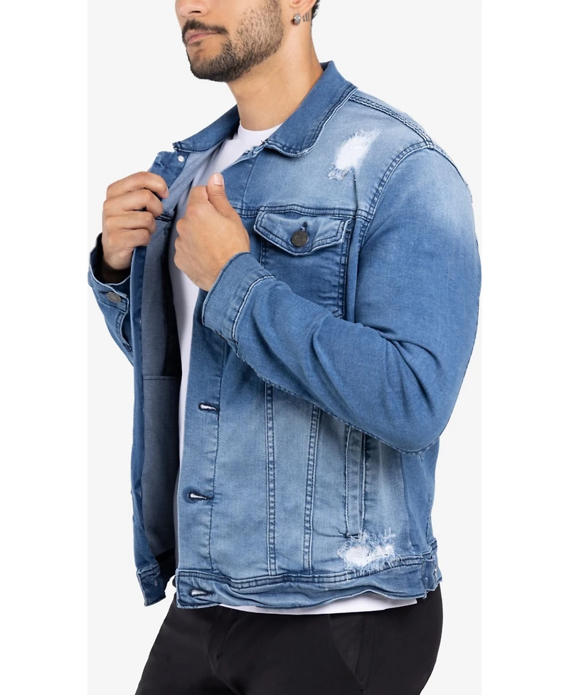 X-Ray Men's Slim Washed Denim Jacket