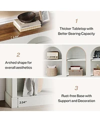 Tribesigns 3-Tier Console Table, 63" Long Arched Entryway Table