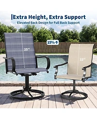 homfan 8-Pack 40" H Patio Swivel Chairs, Outdoor Rotating Lounge Chairs with 360-Degree Swivel for Garden Deck Balcony