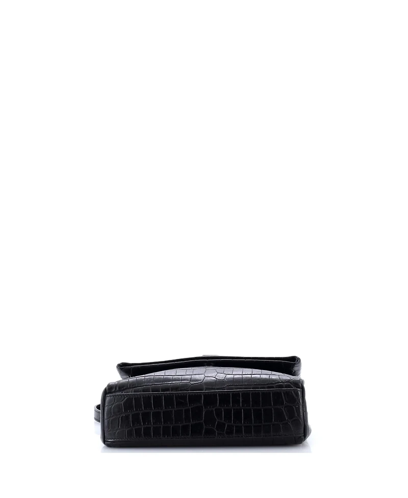 Pre-Owned Saint Laurent Small West Hollywood Shoulder Bag Embossed Leather
