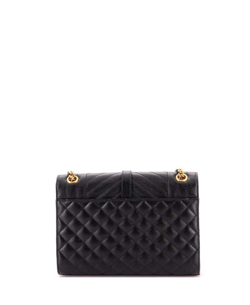 Pre-Owned Saint Laurent Medium Classic Monogram Envelope Satchel Mixed Matelasse Leather