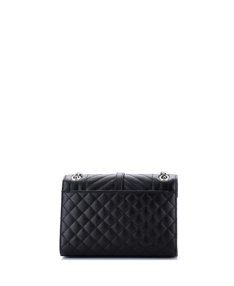 Pre-Owned Saint Laurent Medium Classic Monogram Envelope Satchel Mixed Matelasse Leather