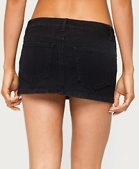 Edikted Women's Seffie Low Rise Stretchy Denim Micro Skort