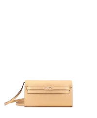 Pre-Owned HERMES Kelly To Go Leather Metallic Crossbody Wallet