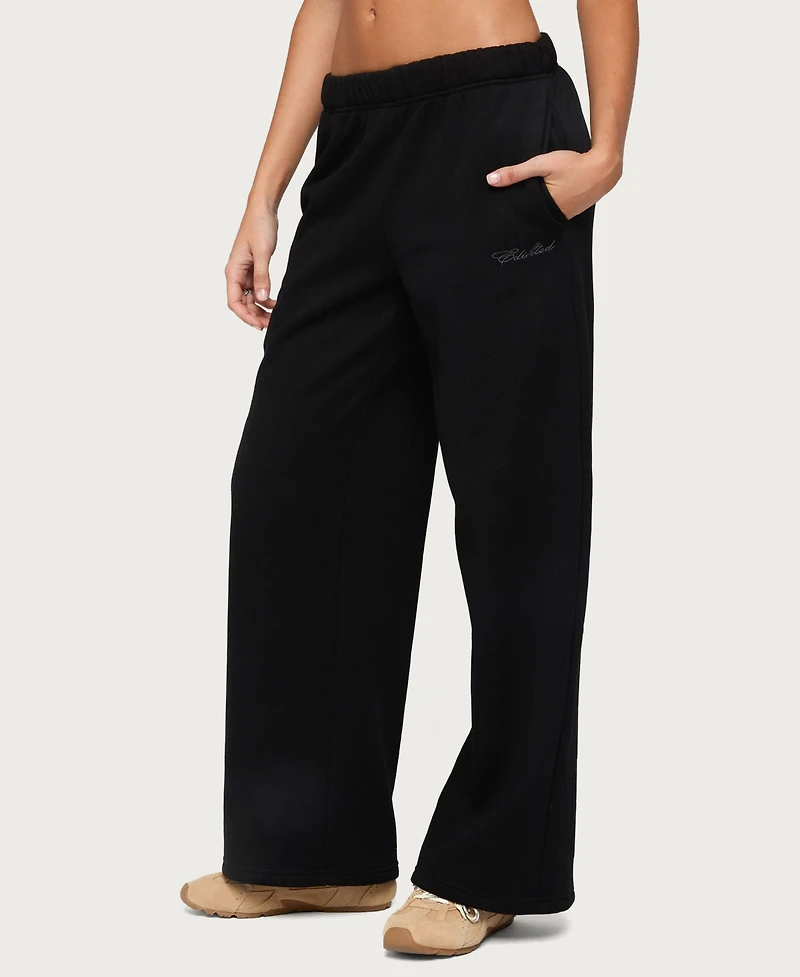 Edikted Women's Basic Girl Wide Leg Sweatpants
