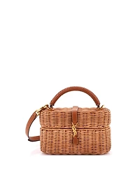 Pre-Owned Saint Laurent Gaby Top Handle Vanity Bag Wicker with Leather
